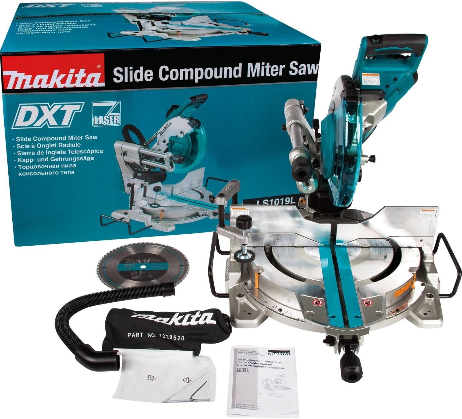 10 inch Dual‑Bevel Sliding Compound Miter Saw with Laser