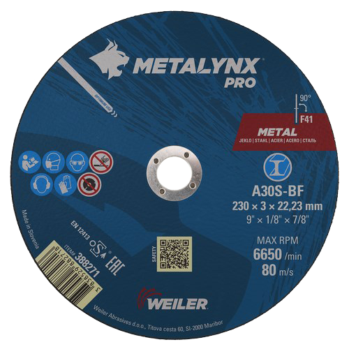 Stainless Steel Cutting Disc 9" (230 × 3 × 22 mm) – Inox