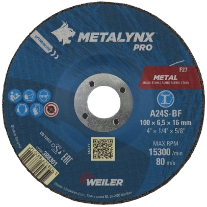 Stainless Steel Grinding Disc 4" (100 × 6 × 16 mm) – Inox
